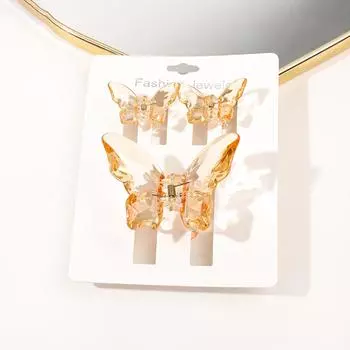 3 шт. розовые средние заколки-бабочки для густых тонких волос, нескользящие милые прозрачные заколки-краб для волос для женщин и девочек