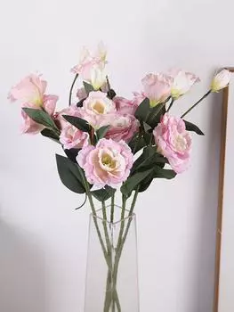 3 шт. розы Эустома искусственный шелковый цветок Европейская искусственная Флоре для дома и сада украшение свадебной вечеринки розовый