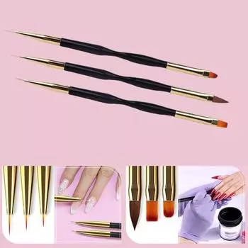 3 шт. ручки для дизайна ногтей с мягкой щетиной, многоразовая ручка, удобные, экономичные, широкие линии для рисования