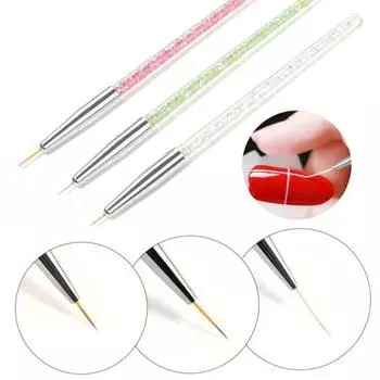 3 шт. ручки для дизайна ногтей, тонкие наконечники, яркие цвета, ультралегкие, многофункциональные, удобные в захвате, пластиковые линии для рисования