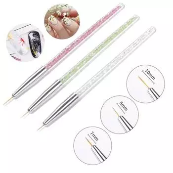 3 шт. ручки для дизайна ногтей, тонкий наконечник, яркий цвет, сверхлегкий, многоцелевой, удобный для захвата, рисование линий, пластиковая маникюрная ручка для резьбы и точек, сделай сам для дизайна ногтей