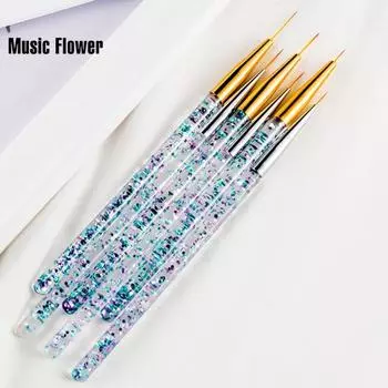 3 шт. ручки для рисования ногтей уникальный узор для ногтей ультратонкие акриловые ручки для резьбы по искусству DIY маникюрный гаджет серебряный