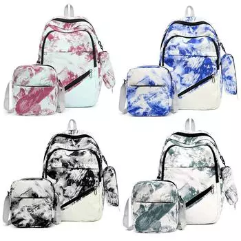 3 шт. рюкзак для школы для детей, девочек, мальчиков, школьный рюкзак с пеналом, большой емкости, детский рюкзак для мужчин и женщин чёрный