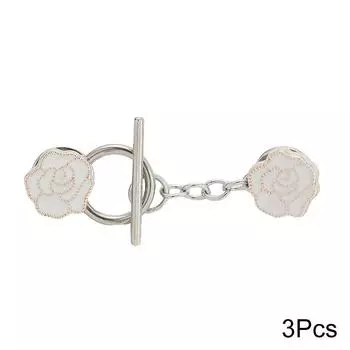 3 шт. съемная безгвоздевая закрытая брошь в форме цветка с жемчугом на одежду с фиксированной пряжкой 3pcs