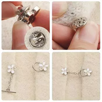 3 шт. съемная безгвоздевая закрытая брошь в форме цветка с жемчугом на одежду с фиксированной пряжкой 3pcs