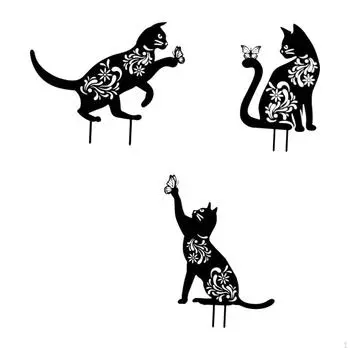 3 шт. садовых колышков в форме животных, милые украшения для газона для патио и двора Cats