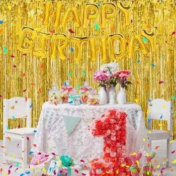 3 шт. самоклеящиеся блестящие многоразовые привлекательные декоративные шторы с бахромой, фон для штор, макет сцены, товары для дома золотистый