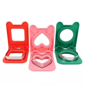 3 шт., сэндвич-резак и запайщик для сэндвичей, для ланч-боксов, коробок для бэнто, прямоугольный, красный, круглый G