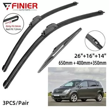 3 шт. щетка стеклоочистителя для TOYOTA Corolla Verso E120 2001-2004 26 + 16 + 14 переднее лобовое стекло щетки для окон резак аксессуары 2001 2002 2003 2004