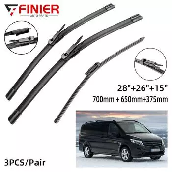 3 шт. щетки стеклоочистителя для Benz VITO Viano W639 2011-2014 28 26 15 подходят для переднего лобового стекла, щетки для окон, резак, аксессуары 2011 2012 2013 2014