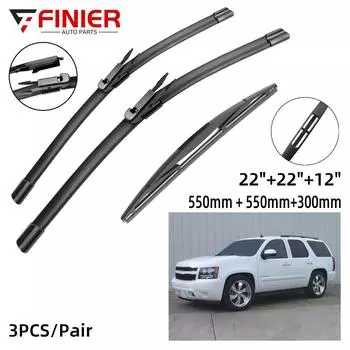 3 шт. щетки стеклоочистителя для Chevrolet Tahoe MK3 2007-2013 22 22 12 подходят для переднего лобового стекла, щетки для окон, резак, аксессуары 2010 2011 2012