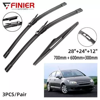 3 шт. щетки стеклоочистителя для Citroen C4 хэтчбек 5 дверей 2004-2010 28 24 12 подходят для переднего лобового стекла, щетки для окон, резак, аксессуары