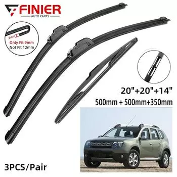 3 шт. щетки стеклоочистителя для Dacia/Renault Duster MK1 2014-2017 20 20 14 подходят для переднего лобового стекла, щетки для окон, резак, аксессуары