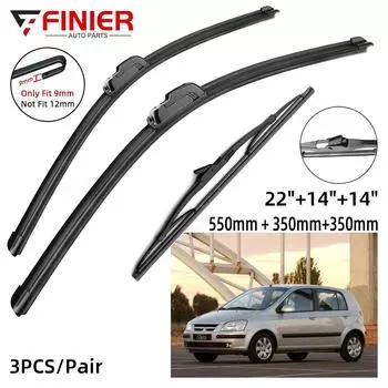 3 шт. щетки стеклоочистителя для Hyundai Getz 2002-2009 22 14 14 подходят для переднего лобового стекла, щетки для окон, резак, аксессуары 2005 2006 2007 2008 2009