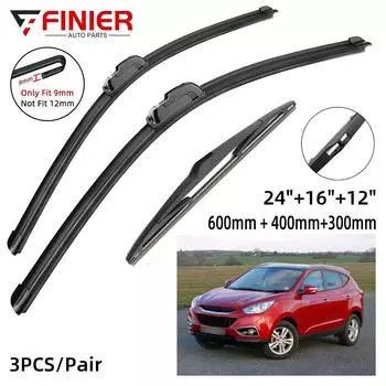 3 шт. щетки стеклоочистителя для Hyundai Tucson MK2 ix35 2010-2015 24 16 12 подходят для переднего лобового стекла, щетки для окон, резак, аксессуары 2013 2014 2015