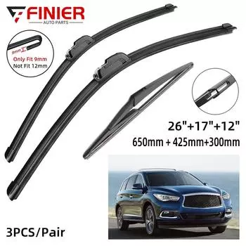 3 шт. щетки стеклоочистителя для Infiniti QX60 2014-2016 26 17 12 подходят для переднего лобового стекла, щетки для окон, резак, аксессуары 2014 2015 2016