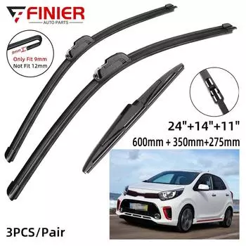 3 шт. щетки стеклоочистителя для Kia Picanto MK3 2018-2021 24 14 11 подходят для переднего лобового стекла, щетки для окон, резак, аксессуары 2018 2019 2020 2021