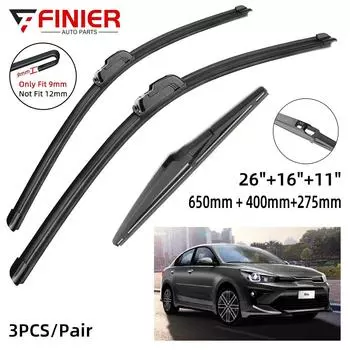 3 шт. щетки стеклоочистителя для KIA Rio MK4 2017-2022 26 16 11 подходят для переднего лобового стекла, щетки для окон, резак, аксессуары 2018 2019 2020 2021 2022