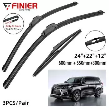 3 шт. щетки стеклоочистителя для LEXUS LX570 2008-2022 24 22 12 подходят для переднего лобового стекла, щетки для окон, резак, аксессуары