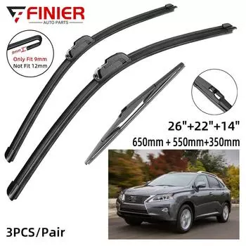 3 шт. щетки стеклоочистителя для LEXUS RX series RX300 RX330 RX350 RX400H 2008-2015 26 22 14 подходят для переднего лобового стекла, щетки для окон, аксессуары для резки