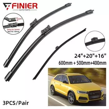 3 шт. щетки стеклоочистителя для Q3 MK1 2011-2017 24 20 16 подходят для переднего лобового стекла, оконные щетки, резак, аксессуары
