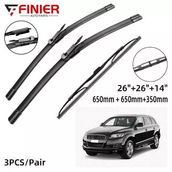 3 шт. щетки стеклоочистителя для Q7 4L 2006-2015 26 26 14 подходят для переднего лобового стекла, щетки для окон, резак, аксессуары 2010 2011 2012 2013 2014 2015