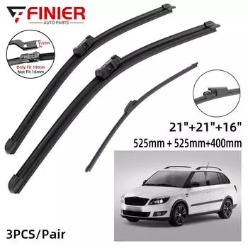 3 шт. щетки стеклоочистителя для SKODA Fabia 5J Combi Estate 2006-2013 21 21 16 подходят для переднего лобового стекла, щетки для окон, резак, аксессуары