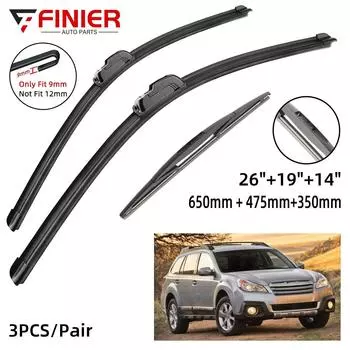 3 шт. щетки стеклоочистителя для Subaru Outback 4 BR BM 2009-2014 26 19 14 подходят для переднего лобового стекла, щетки для окон, резак, аксессуары 2011 2012 2013