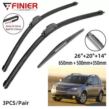 3 шт. щетки стеклоочистителя для Subaru Tribeca 2005-2015 26 20 14 подходят для переднего лобового стекла, щетки для окон, резак, аксессуары
