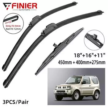 3 шт. щетки стеклоочистителя для SUZUKI JIMNY MK3 1998-2007 18 16 11 подходят для переднего лобового стекла, щетки для окон, резак, аксессуары 2004 2005 2006 2007