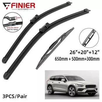3 шт. щетки стеклоочистителя для Volvo V60 хэтчбек 2010-2018 26 20 12 подходят для переднего лобового стекла, щетки для окон, резак, аксессуары 2014 2015 2016 2017