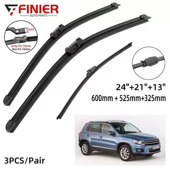 3 шт. щетки стеклоочистителя для VW Tiguan MK1 2007-2017 24 21 13 подходят для переднего лобового стекла, щетки для окон, резак, аксессуары