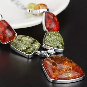 3 шт. серьги плюс ожерелье в стиле бохо, комплект ювелирных изделий с инкрустацией искусственным янтарем, подходящие повседневные наряды, потрясающие аксессуары для вечеринок разноцветный