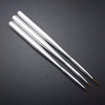 3 шт. серебряный акриловый лайнер для дизайна ногтей, рисование, рисунок, различные размеры, кисти, кисти, инструменты