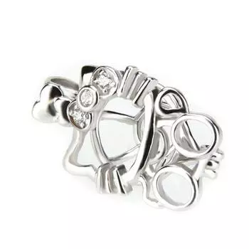 3 шт. Серебряный медальон в форме милой кошки из стерлингового серебра 925 пробы с подвесками-подвесками для женщин, подарок на День святого Валентина SC054SB