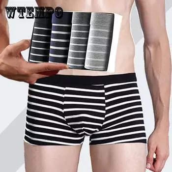 3 шт., сексуальное мужское нижнее белье в полоску, шорты-боксеры, трусики, бесшовное мужское нижнее белье, боксеры, мужские трусы, бикини, нижнее белье, мужское базовое белье L
