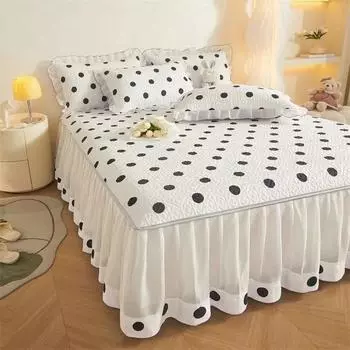 3 шт. сезонная универсальная стеганая юбка-кровать прозрачная марлевая юбка противоскользящее покрывало утолщенный матрас защитное постельное белье 120x200cm bed skirt