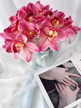 3 шт. шелковых искусственных цветов Real Touch 6 головок/упаковка искусственных орхидей искусственный букет фаленопсисов для дома, свадьбы, ресторана, гостиничного номера, декора розы красного