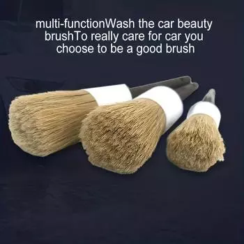3 шт. Щетка для чистки экстерьера и интерьера автомобиля, щетки из щетины кабана для чистки автомобиля, инструменты для чистки деталей автомобиля, щетка для чистки приборной панели коричневый