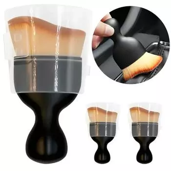 3 шт. Щетка для чистки салона автомобиля, мягкие нейлоновые щетки, щетка для очистки воздуховода, приборной панели, с крышкой, инструменты для удаления пыли из щелей