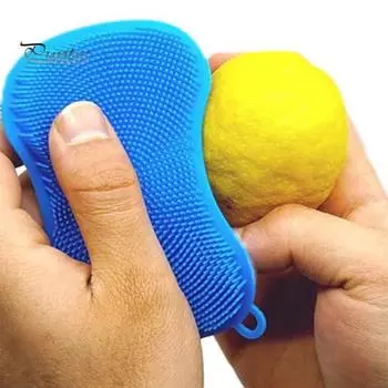 3 шт. Щетка для мытья мисок, фруктов, овощей, кухонная щетка для мытья посуды, кастрюль, сковородок, быстросохнущая чистящая губка разноцветный