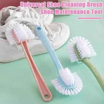 3 шт. Щетка для обуви, разноцветная, мягкая и жесткая щетина, длинная ручка, портативное многофункциональное средство для удаления грязи и мусора, универсальный очиститель для обуви 3pcs