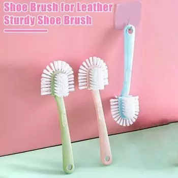 3 шт. Щетка для обуви, разноцветная, мягкая и жесткая щетина, длинная ручка, портативное многофункциональное средство для удаления грязи и мусора, универсальный очиститель для обуви 3pcs