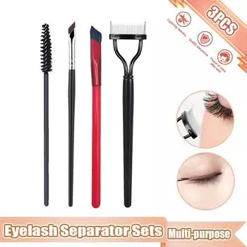3 шт. Щипцы для завивки ресниц, разделитель ресниц, складная металлическая щеточка для ресниц, расческа, лезвие, кисточка для подводки глаз, косметические инструменты для ресниц