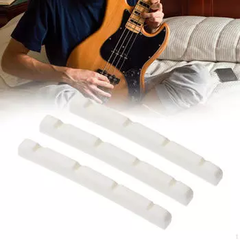 3 шт., шлицевая гайка для бас-гитары с 4 струнами, плоское дно 42x3,2x4,8 мм, портативная, костяная гайка, гитарная гайка для