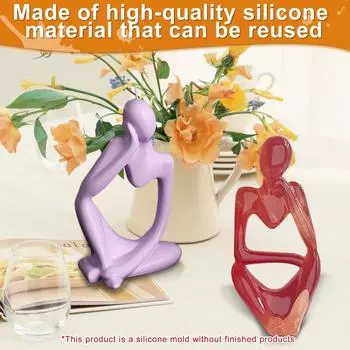 3 шт. силиконовая эпоксидная форма 3D художественные силиконовые формы для свечей абстрактные фигурки мыслителя смоляные формы DIY силиконовые смоляные литейные формы
