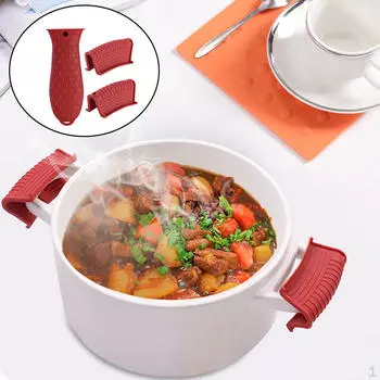 3 шт. силиконовая кастрюля, кухонная кастрюля, держатель для кастрюли, многоразовый для дома синий