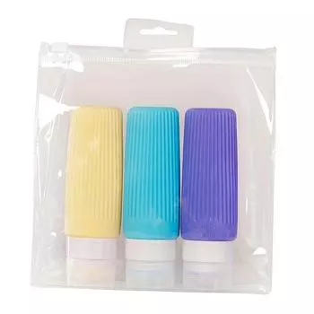 3 шт. силиконовая раздельная бутылка 90 мл дорожный набор разделенных бутылок для хранения в дороге разделенная бутылка светло-серый