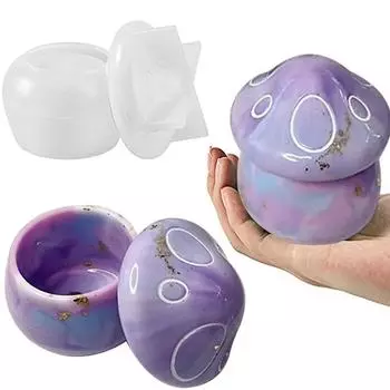 3 шт. силиконовые формы для банок из смолы, формы для банок из смолы с крышкой, форма для хранения в ванной для безделушек, органайзер для колец