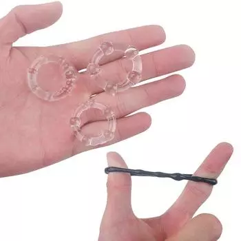 3 шт., силиконовые кольца для пениса с бусинами, задерживающие эякуляцию, кольца на член, замок, сужение эякуляции, пончики, секс-кольца для мужчин